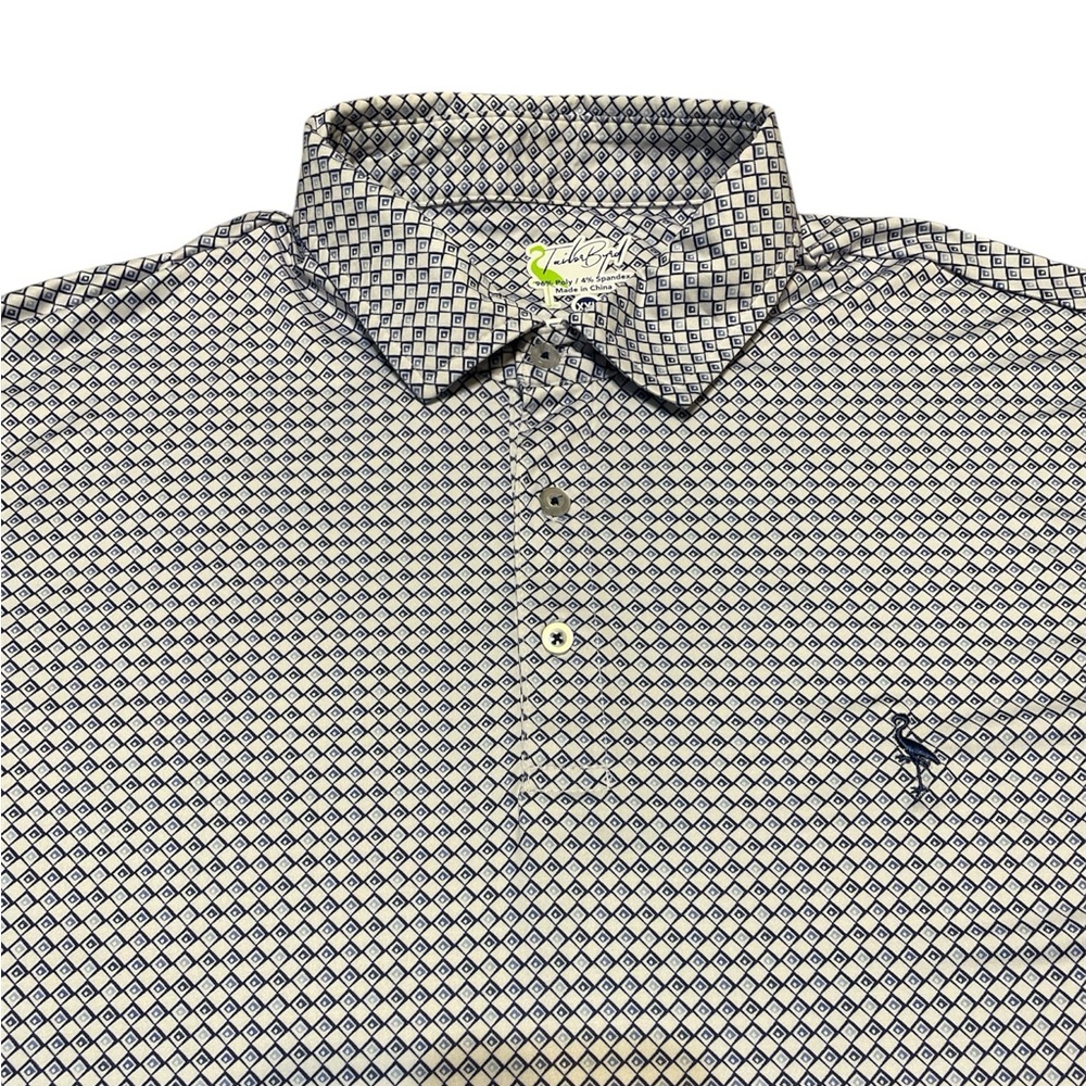 Men's Tailorbyrd Performance Stretchy Golf Polo Tile Pattern XXL New Without Tag
